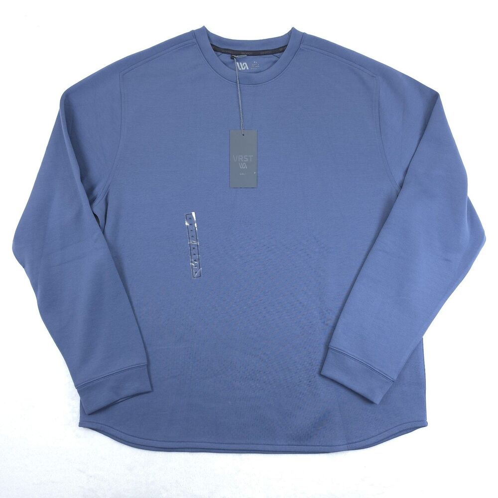 VRST PINNACLE FLEECE CREW NECK SWEATER Mens XL Indigo Navy Blue NWT